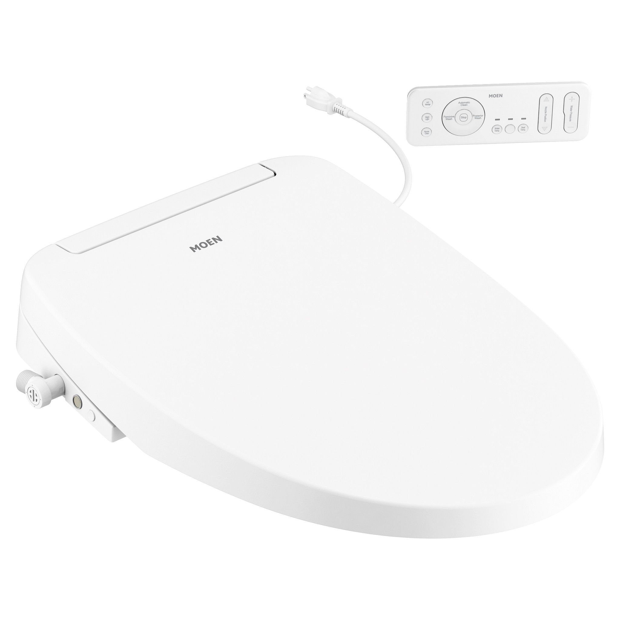 Moen 3Series Electronic Bidet Seat with Remote Control in White