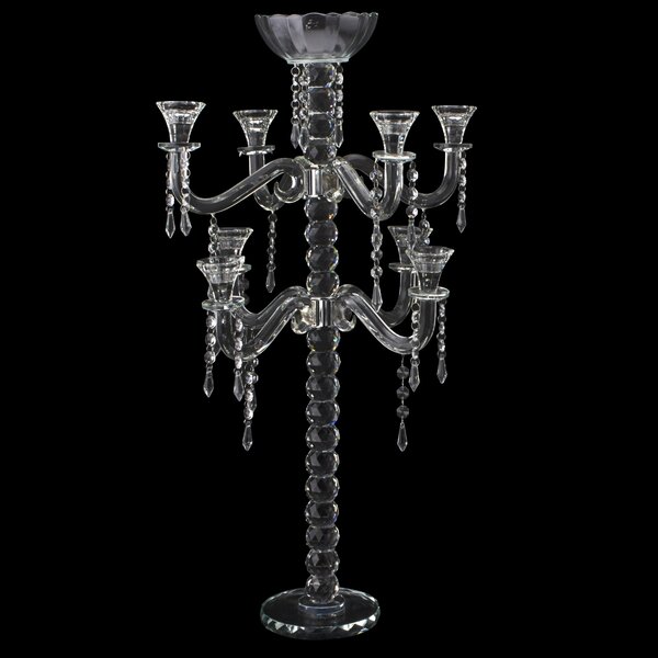 BLACK crystal chandelier CANDELABRA Candle holder hanging table centerpiece 