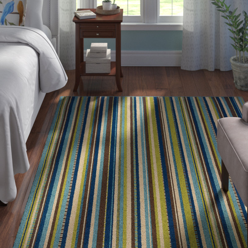 Andover Mills™ Brendel Blue/Brown/Green Indoor/Outdoor Rug & Reviews ...
