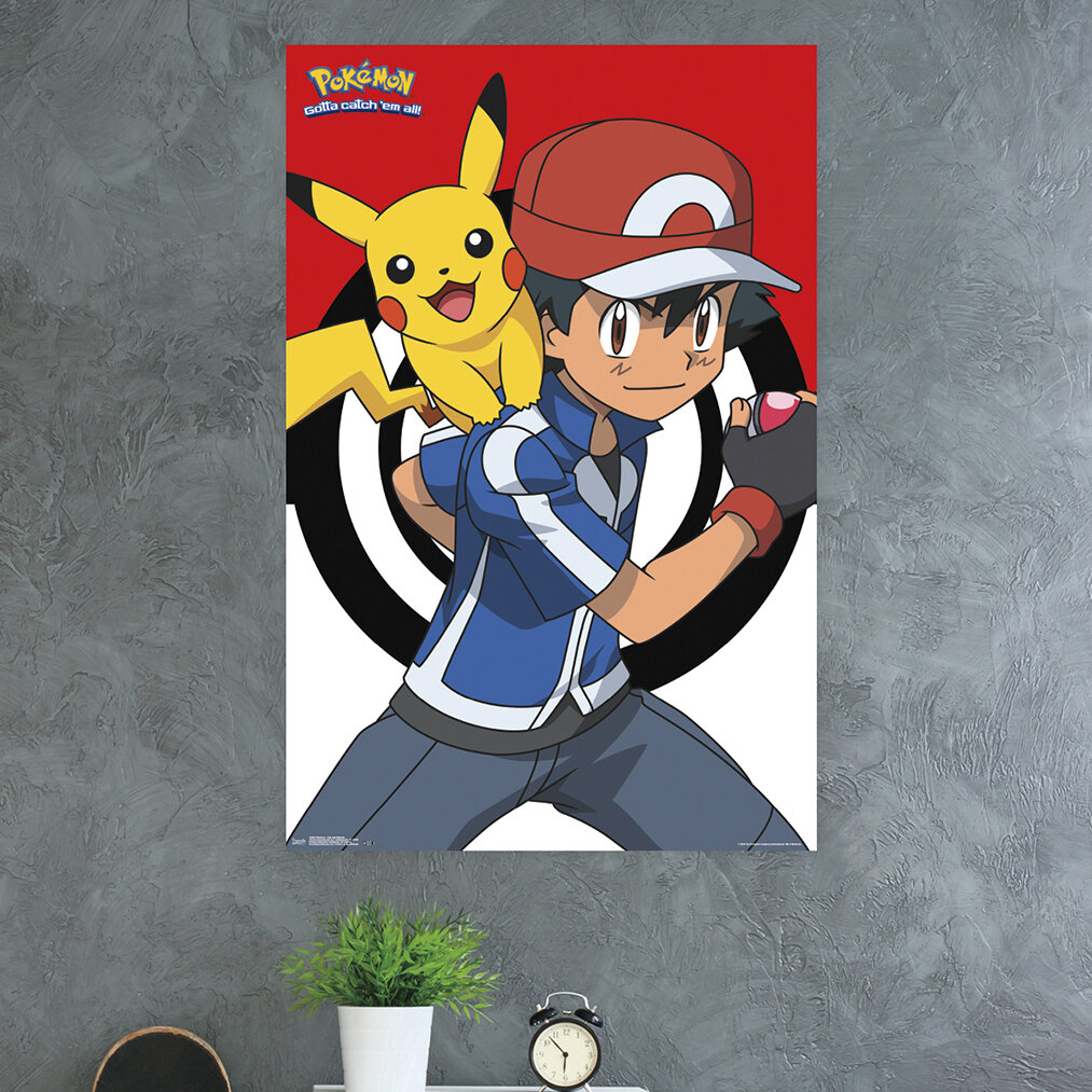 Trends International Pokémon - Ash and Pikachu Paper Print | Wayfair