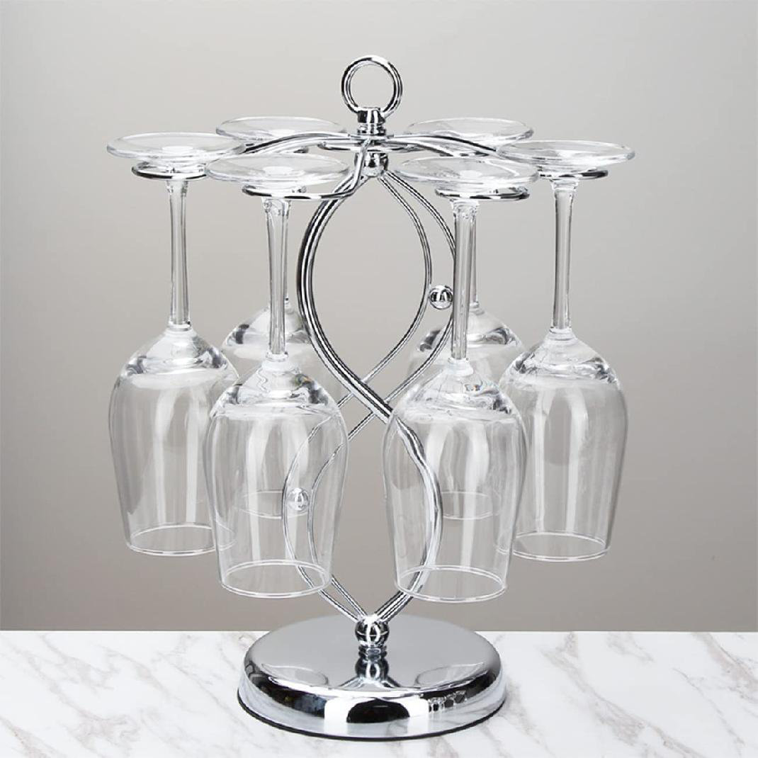 Red Barrel Studio® Tabletop Wine Glass Rack in Silver Wayfair