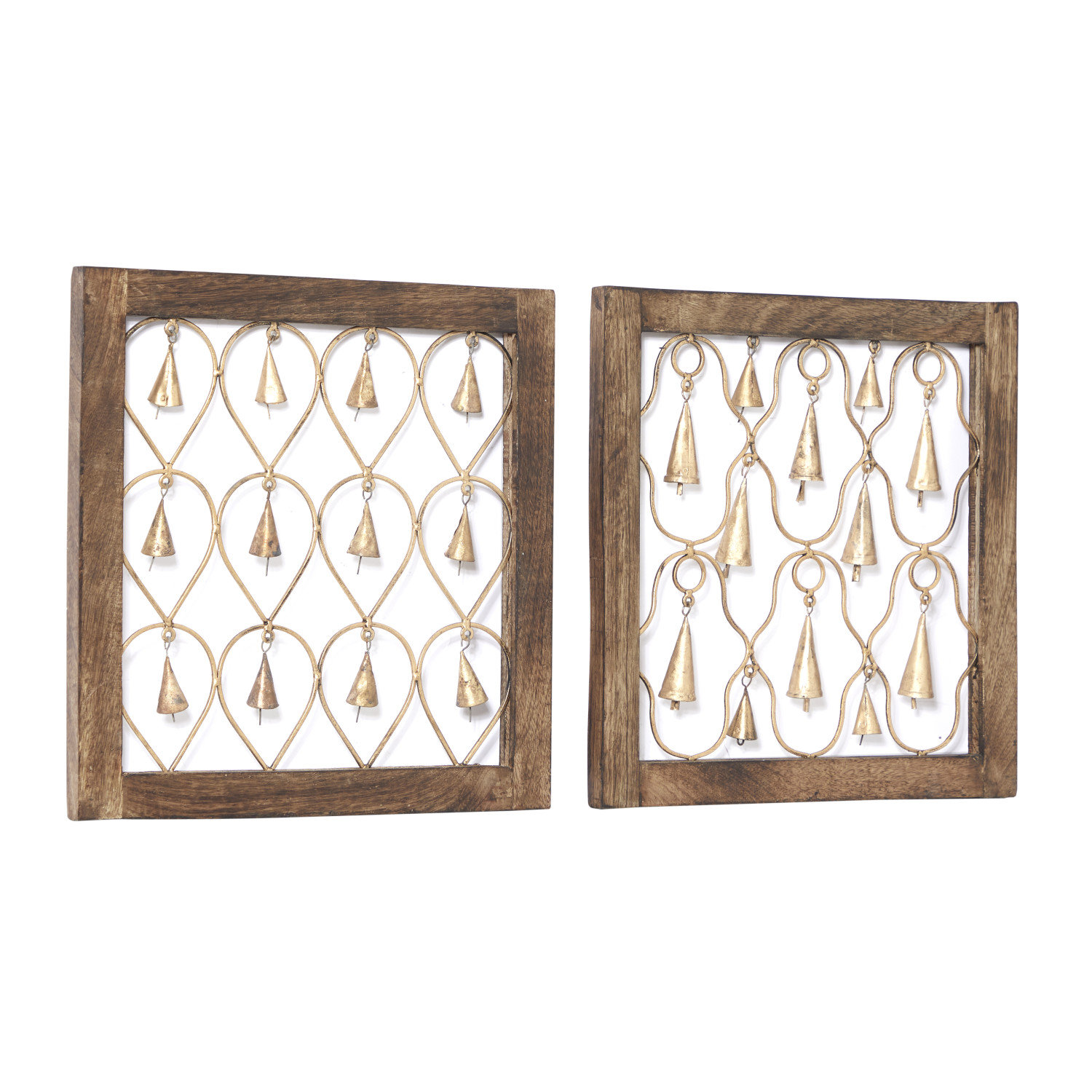 Millwood Pines Wood and Metal Bell Wall Decor Set & Reviews Wayfair