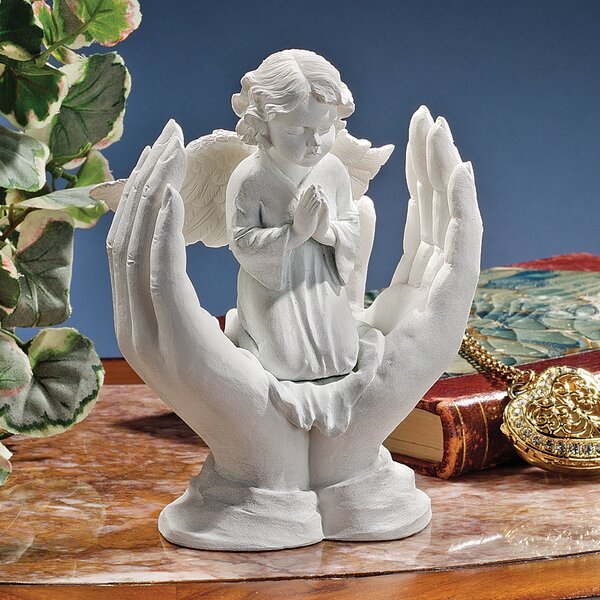 5 Inch Angel Wings With Praying Hands Figurine 