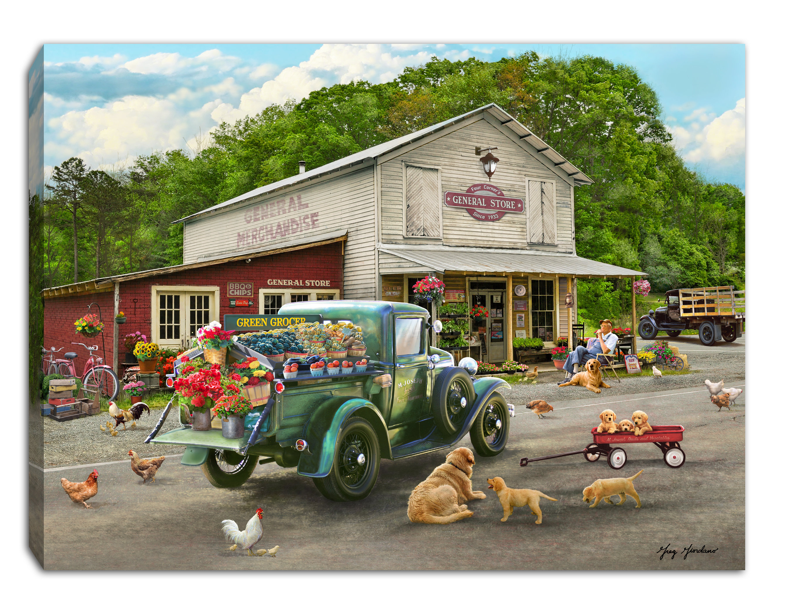 Ebern Designs Mini Lighted Easel Back Canvas 8x6 General Store Wayfair