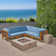 Ajanai Solid Wood 4 - Person Seating Group with Cushions
