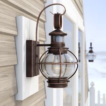 Traditional 4 sided garden outdoor wall lantern LED bulb Motion sensor options 