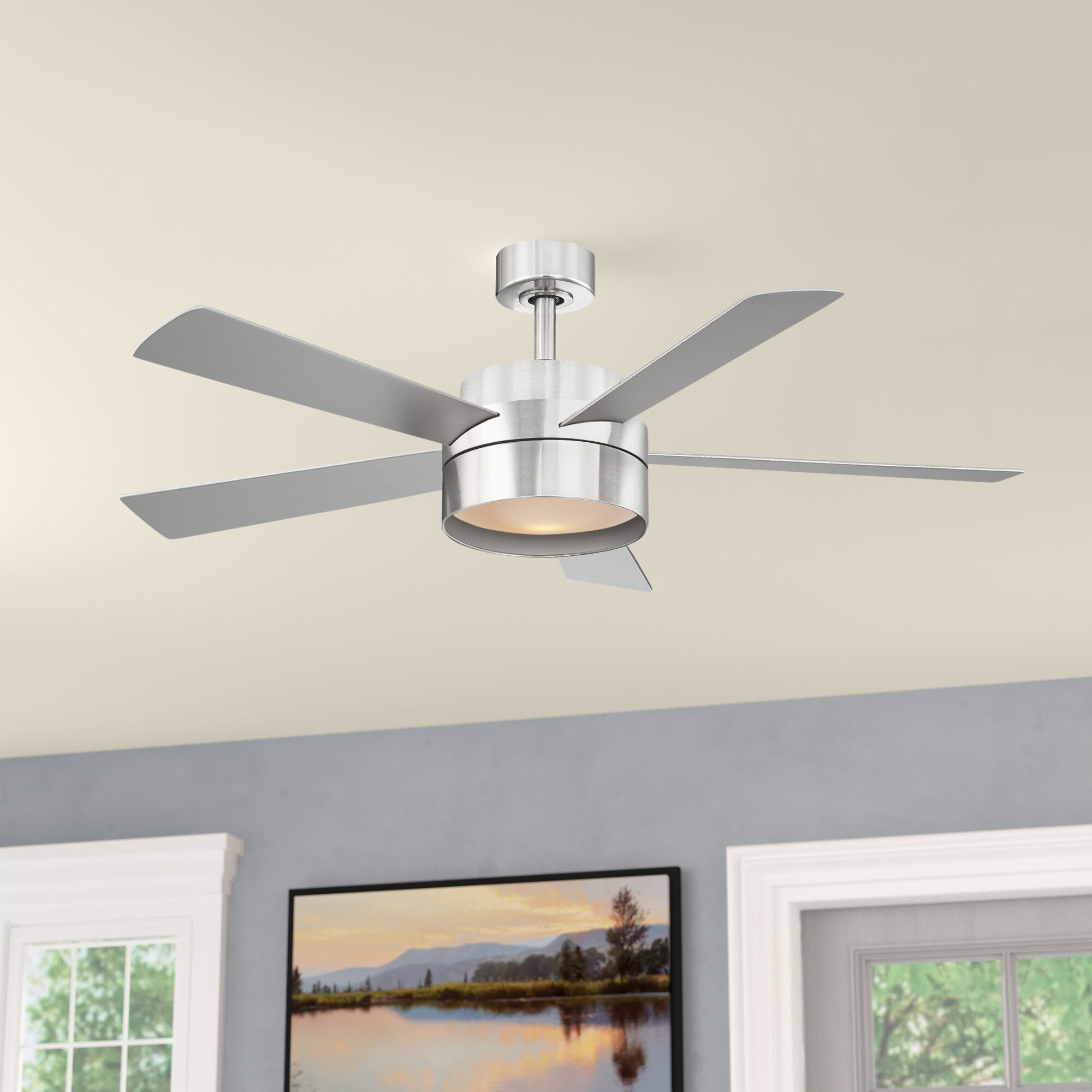Ceiling Fan With Light Kit Remote Control LED Lamps Dimmable Bedroom Office 