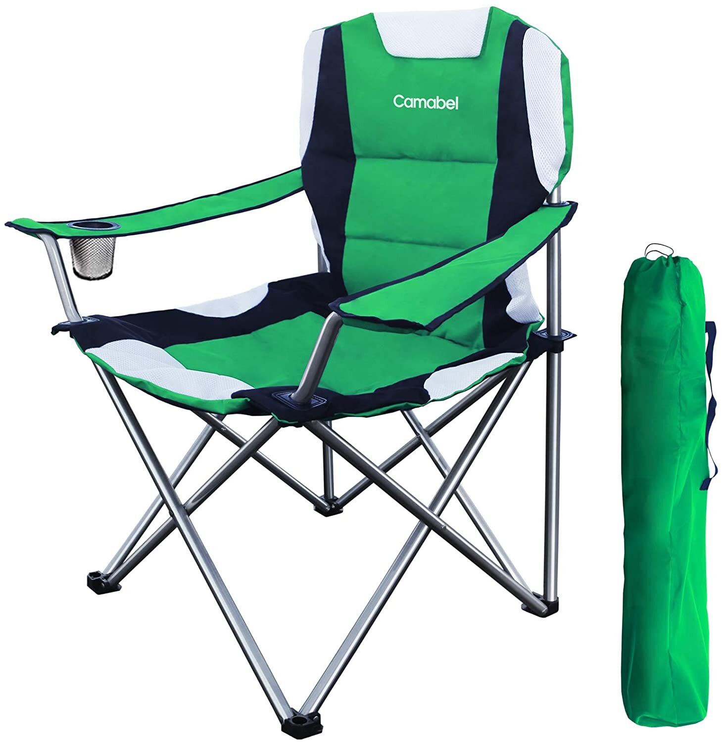 Large Folding Oversized Travel Foldable Camp Camping Chair Seat w Carry Bag 