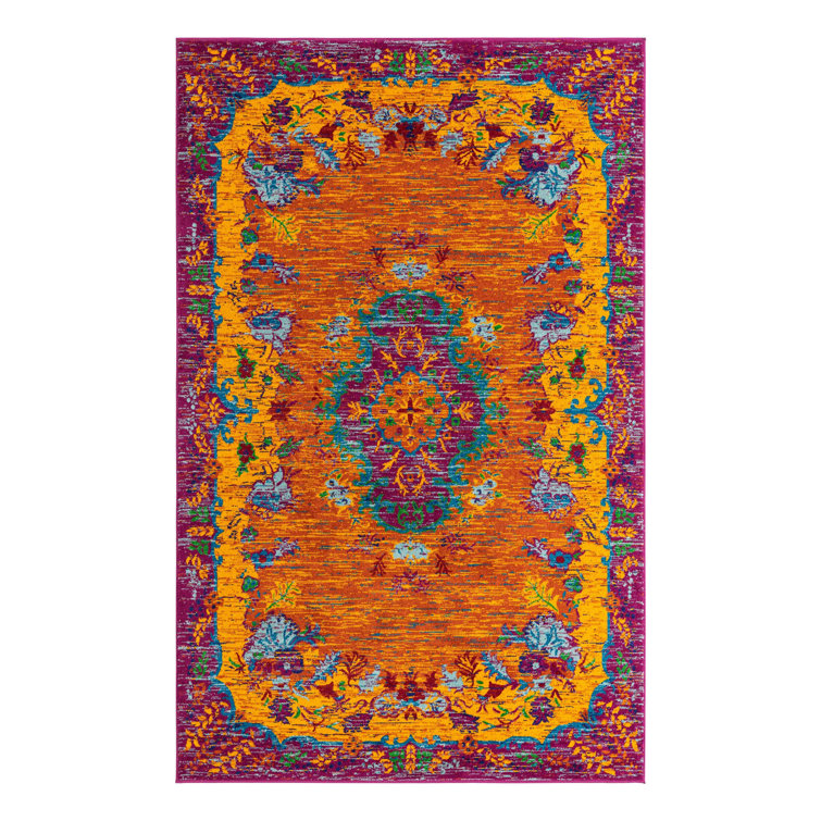 Bungalow Rose Orange_Unique Loom Antigua Calypso Rug | Wayfair