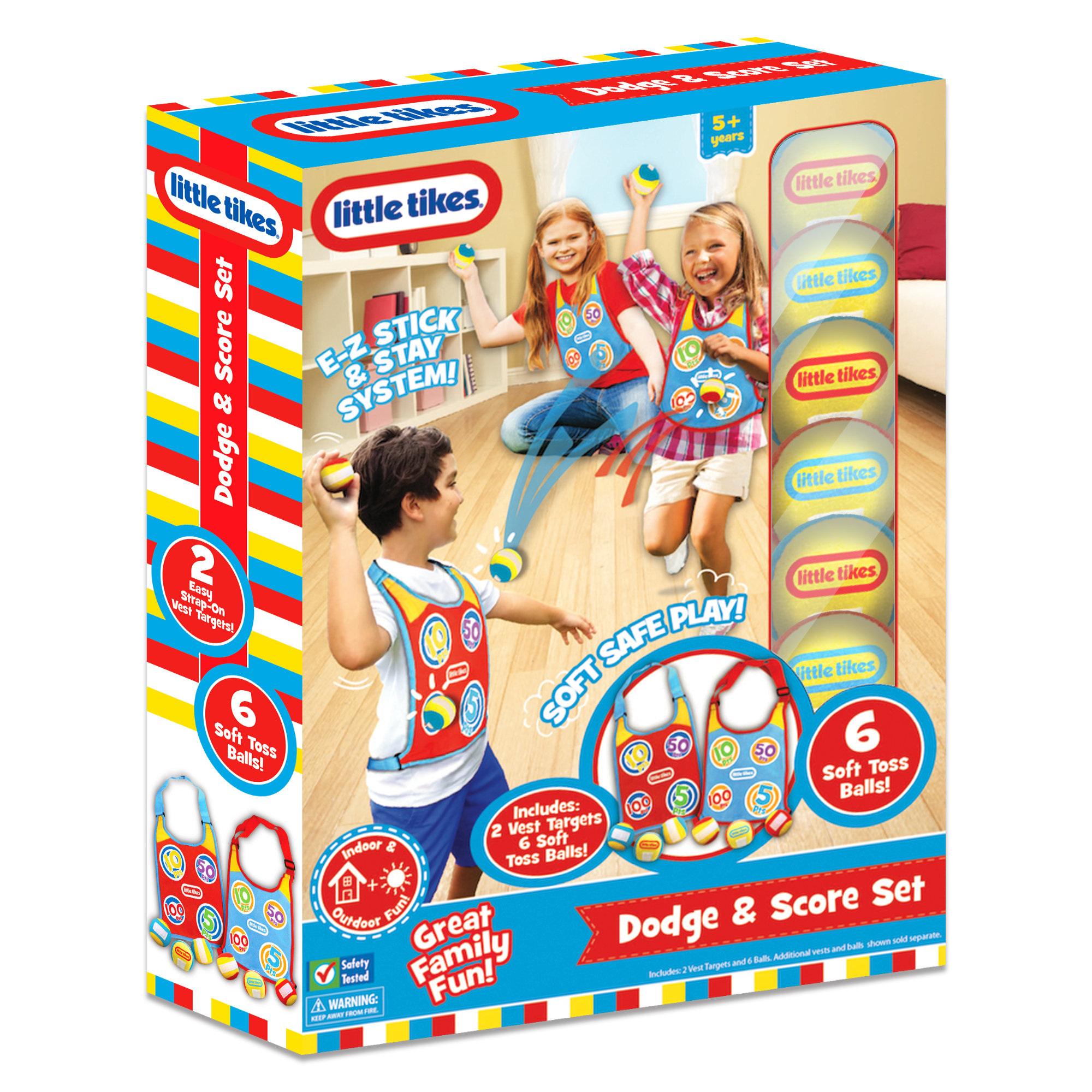 Little Tikes Dodge & Score Game For Kids W/ 2 Vests & 6 Balls | Wayfair