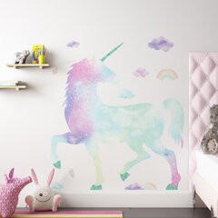 Unicorn silhouette stars and swirls wall art sticker feature decal new 