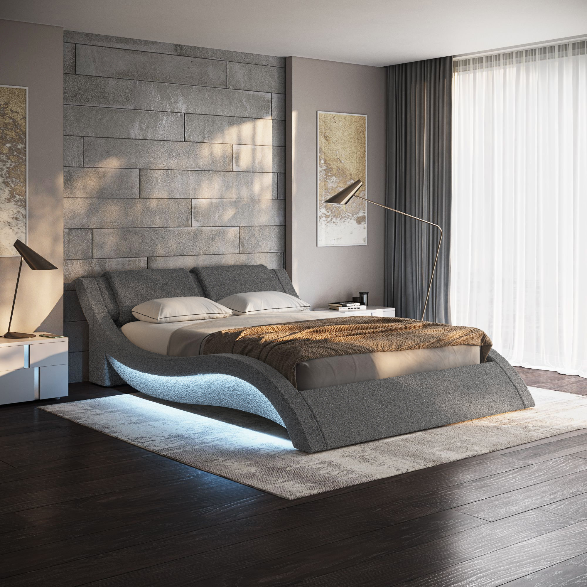 Wade Logan® Alphonia Upholstered Bed & Reviews Wayfair