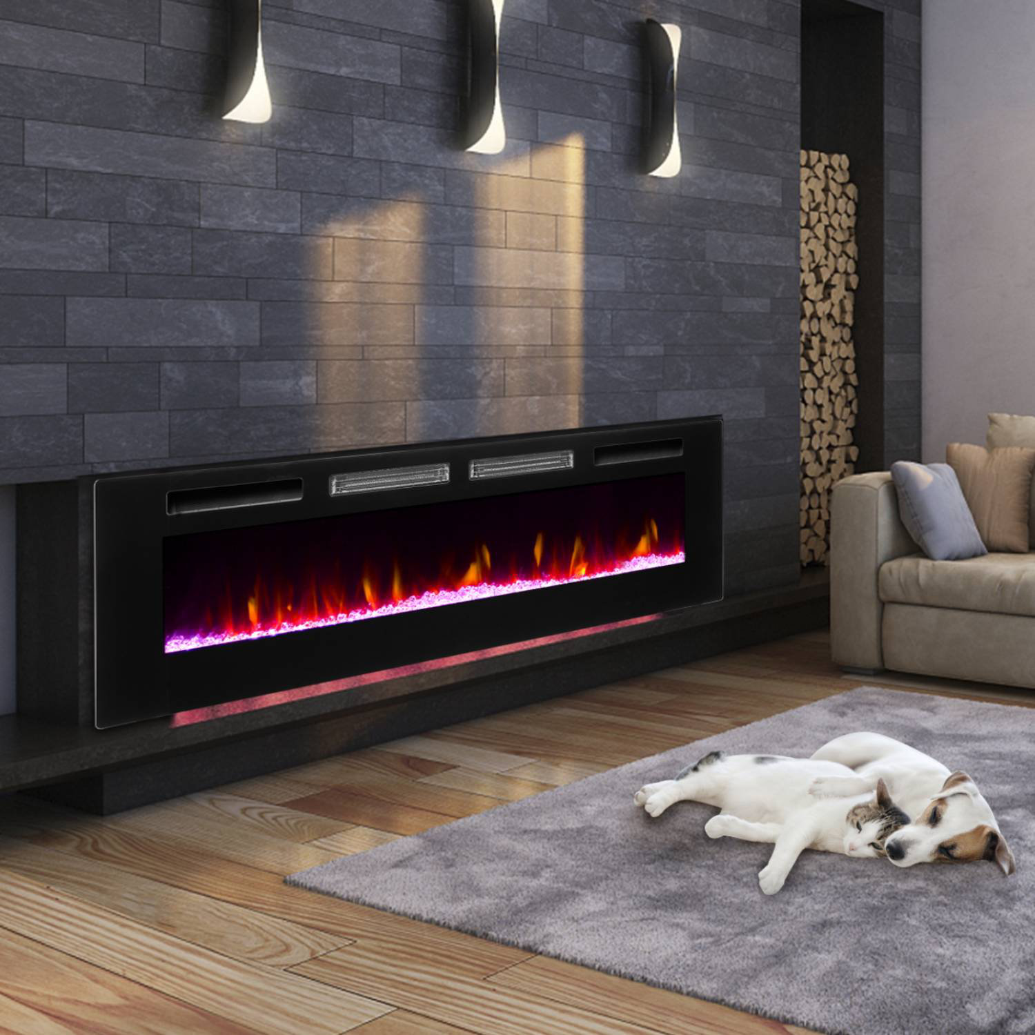 Symple Stuff Whitmarsh 60'' W Electric Fireplace Wayfair Canada