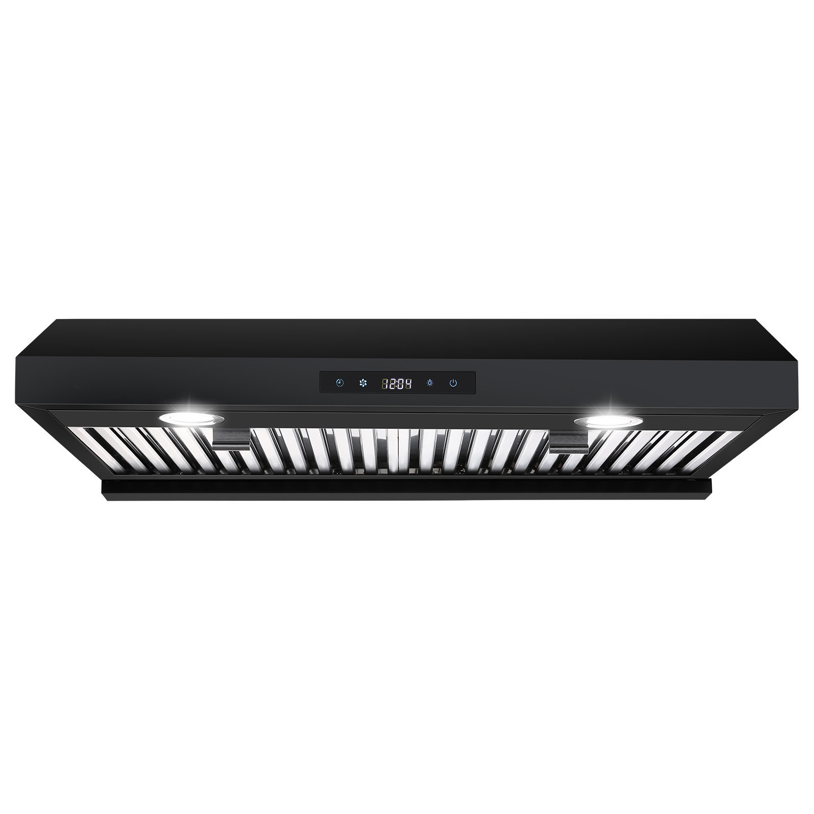 JOEAONZ 30 Inches 600 Cubic Feet Per Minute CFM Ducted Under Range Hood in Black with
