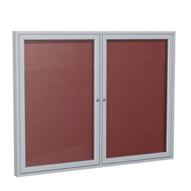 3 H x 2 W Satin Ivory Surface Color 1 Door Outdoor Enclosed Bulletin Board Size Frame Finish 