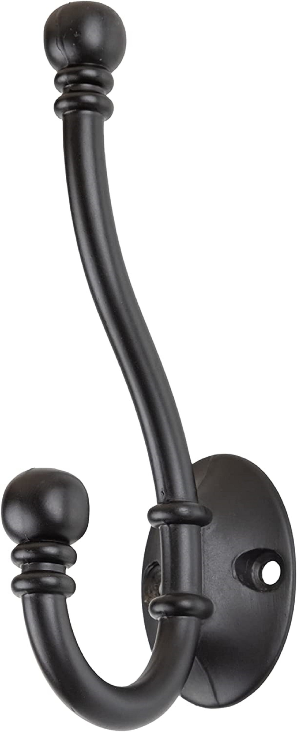 UNIQANTIQ HARDWARE SUPPLY Double Prong Flat Black Finished Hat and Coat