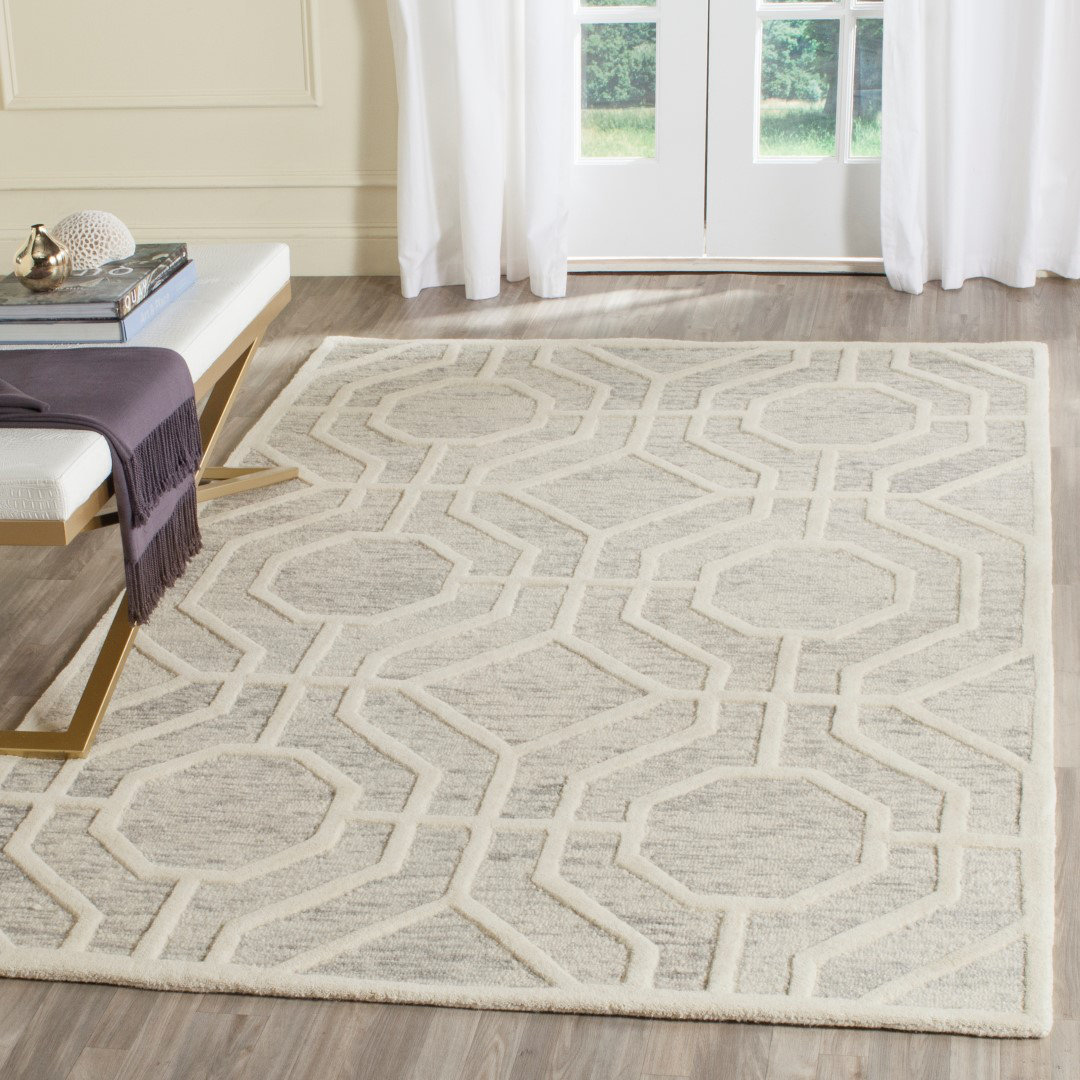 Oliver Deedgra Handmade Wool Gray/Cream Rug & Reviews Wayfair