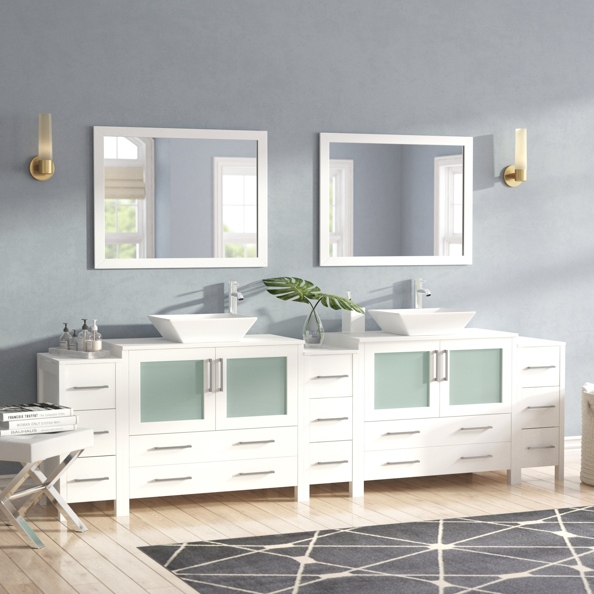 Wade Logan® Karson 108'' Freestanding Double Bathroom Vanity with