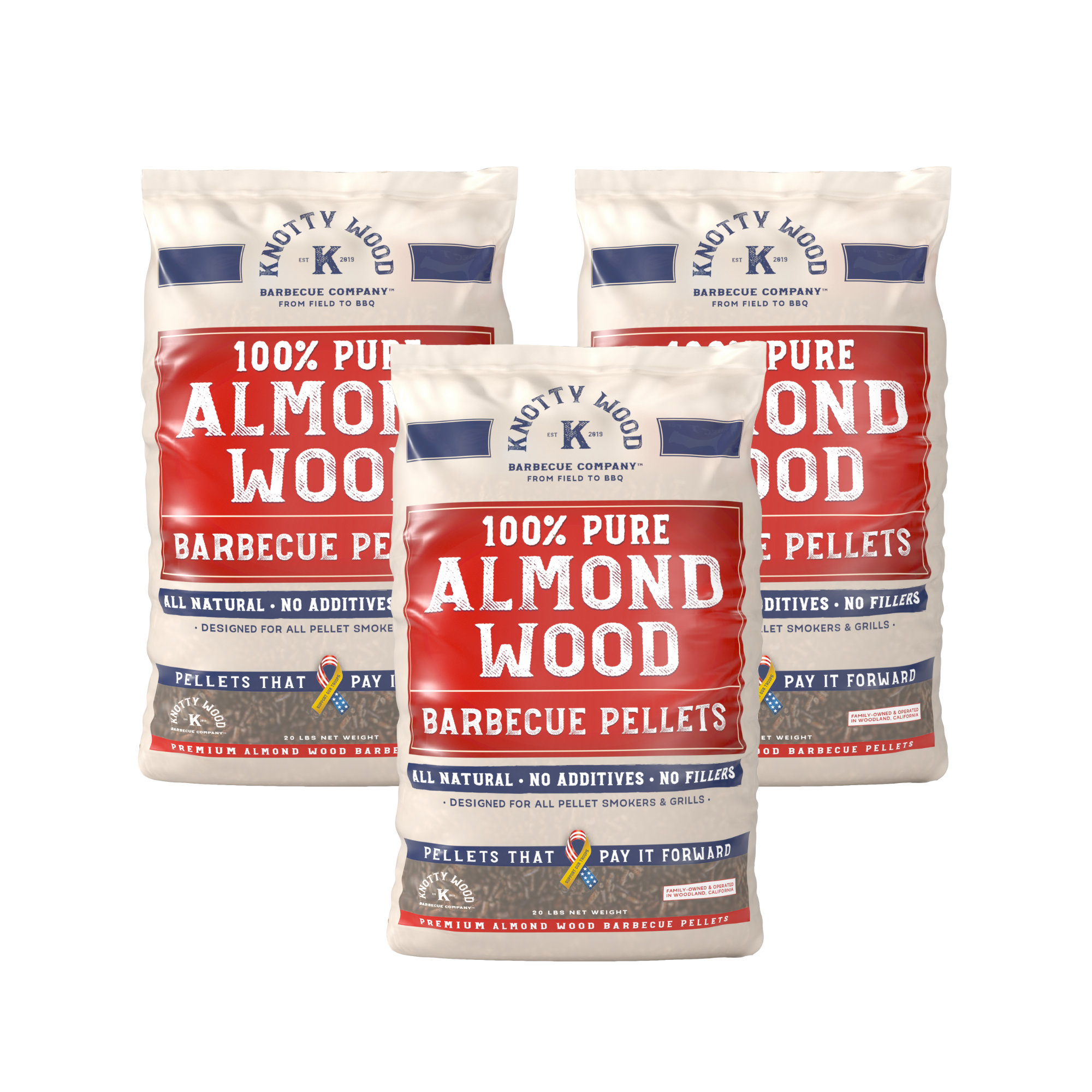 Knotty Wood Barbecue Company 20 lbs. Pure Almond Wood Smoker Pellets