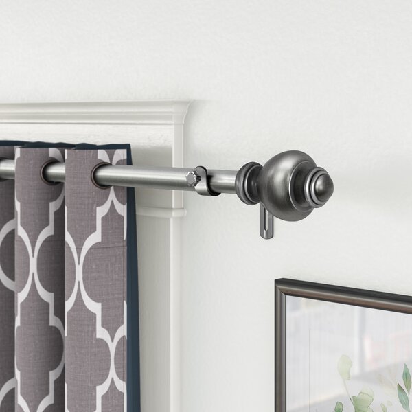 84" Heavy Curtain up to 15 lbs Rich Black Tension Curtain Rod Adjustable 48" 