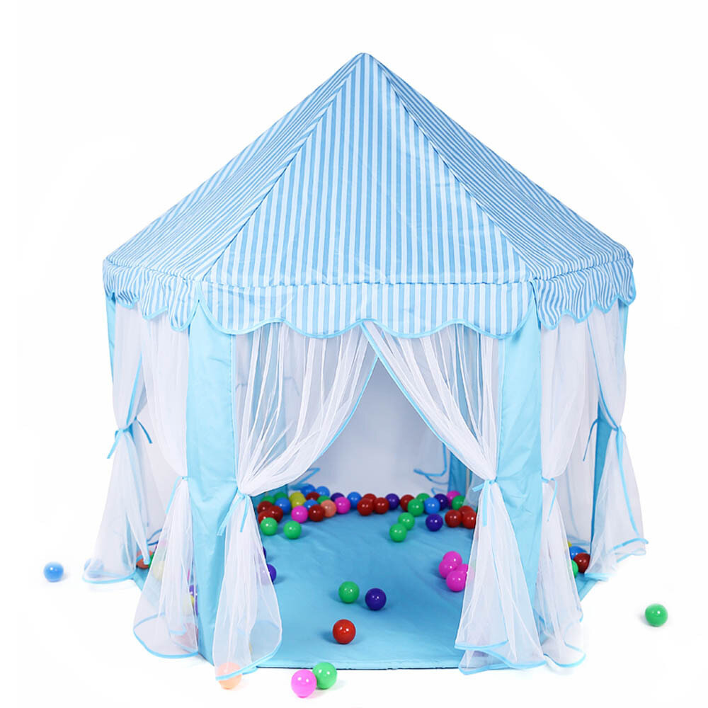Portable Fun Perfect Hexagon Large Playhouse Toys for Girls 55x 53 e-Joy Kids Indoor/Outdoor Tent Fairy Princess Castle Tent GREEN with LED lights DxH 