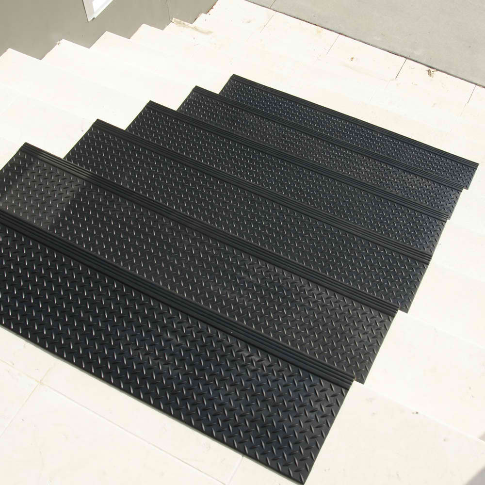 Symple Stuff Jamarcus DiamondPlate Commercial Black Stair Tread Wayfair