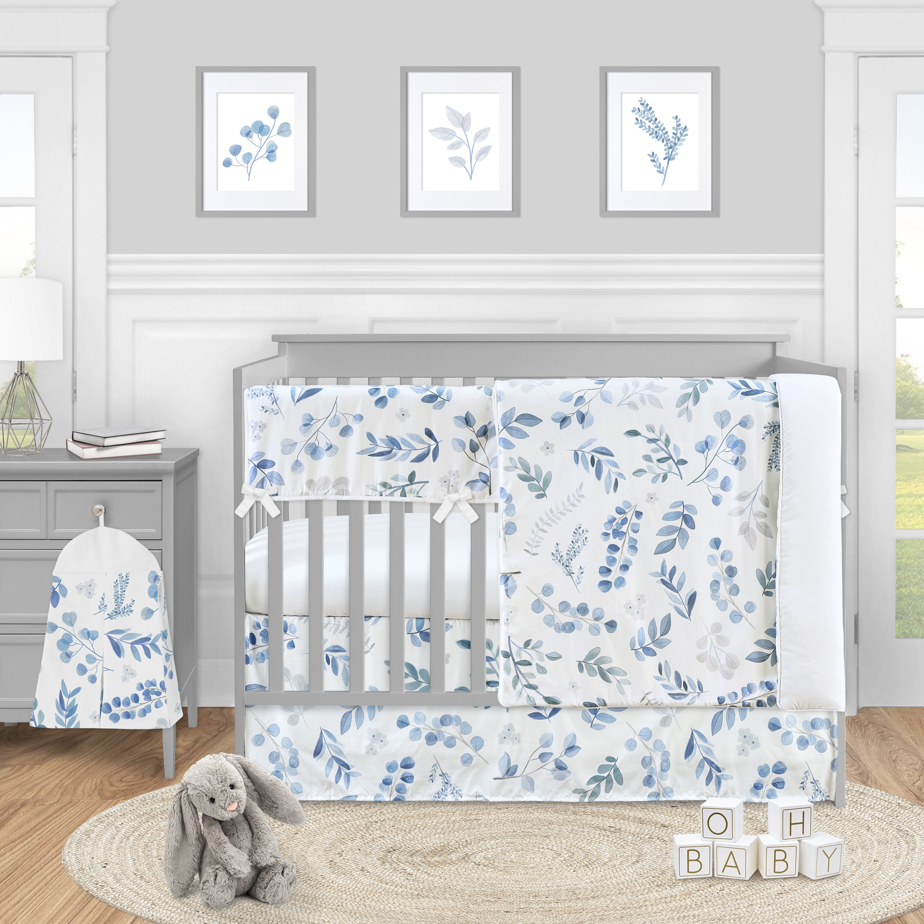 Little Grape Land Crib Bedding Sets for Boys and Girls 4 Pieces Neutral Nursery Bedding Set Includes Baby Newborn Crib Quilt Crib Crib Sheet 