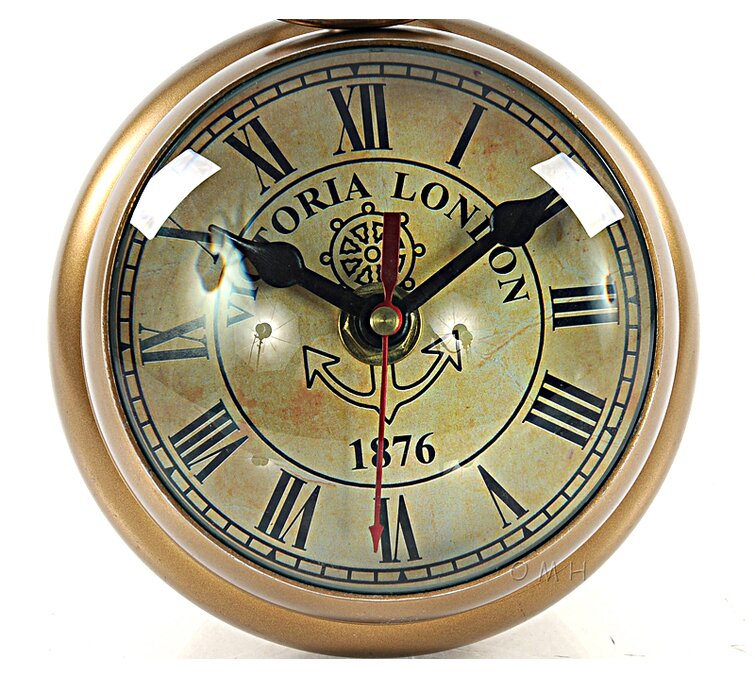 Antique Brass Table Clock Marine London Mark Clock Home Office Decor Pepar Waigt 