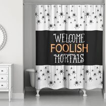 Details about   Happy Halloween Funny Skeletons Black White Waterproof Fabric Shower Curtain Set 