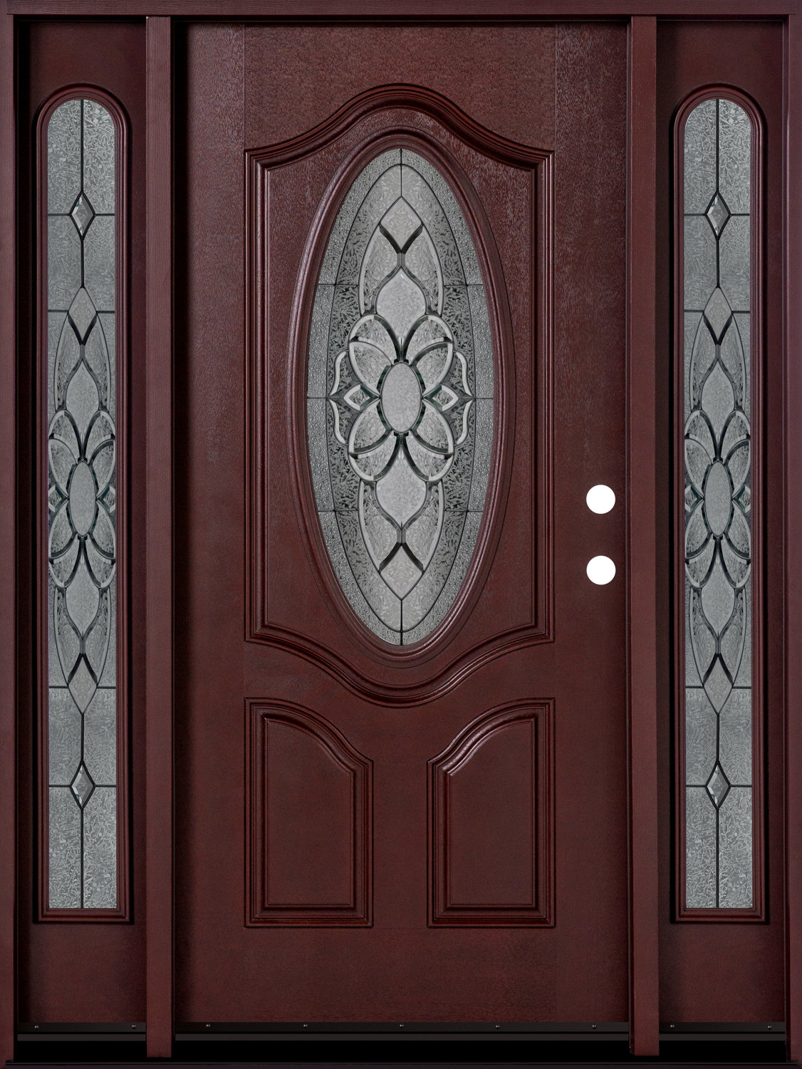 Door Destination Exterior Fiberglass Oval Lite Prehung Front Entry Door