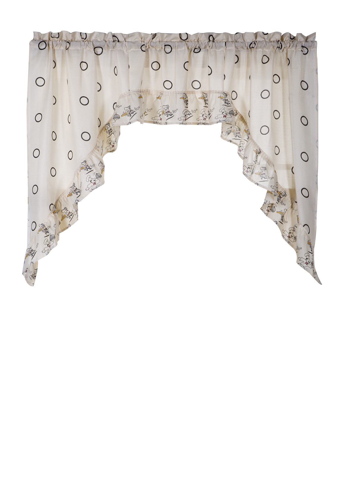 Winston Porter Hifsa Swag 60'' Window Valance in White/Gray Wayfair