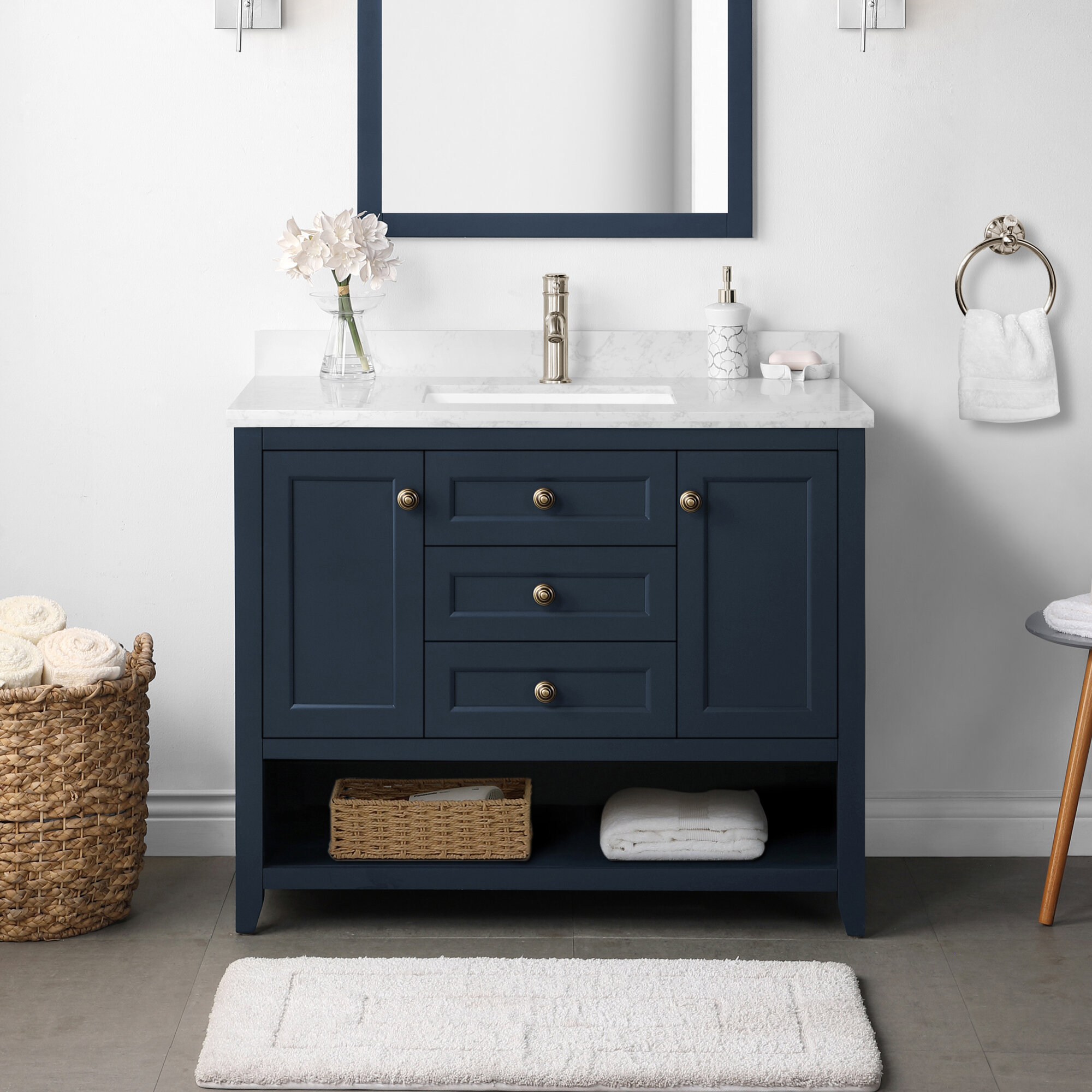 Martha Stewart Lily Pond 42.01'' Free-standing Single Bathroom Vanity ...