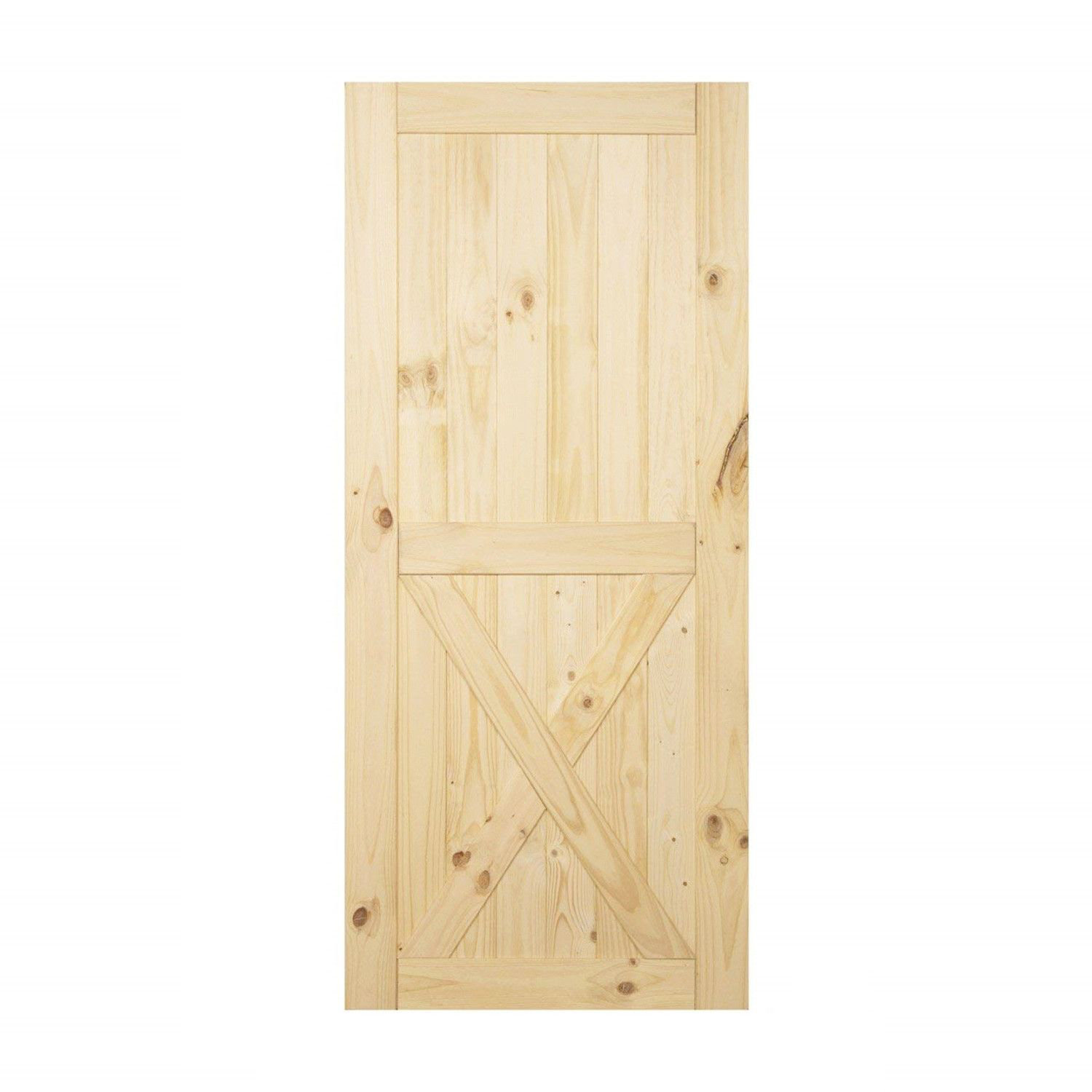 Homacer Paneled Wood Unfinished Barn Door without Installation Hardware