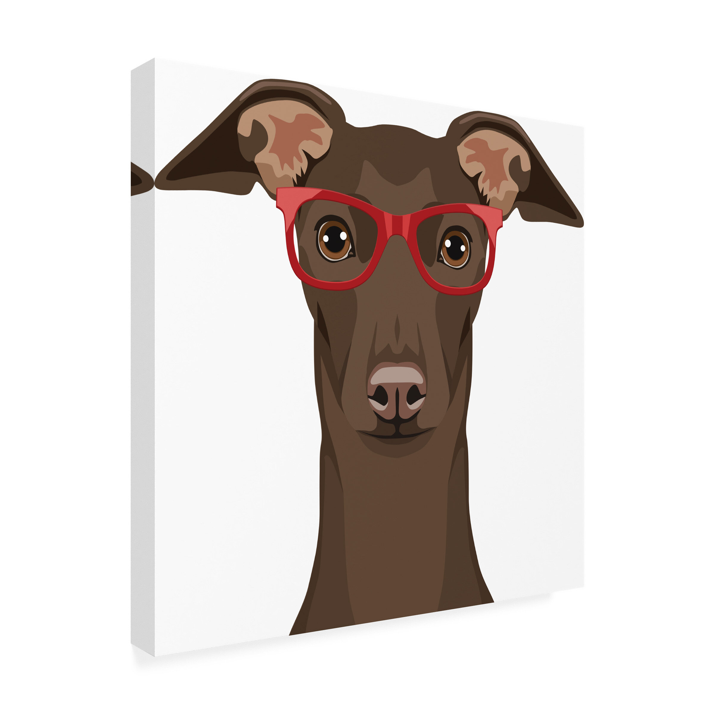 Trinx Italian Greyhound Wearing Hipster Glasses Italian Greyhound Wearing  Hipster Glasses by - Wrapped Canvas Graphic Art | Wayfair