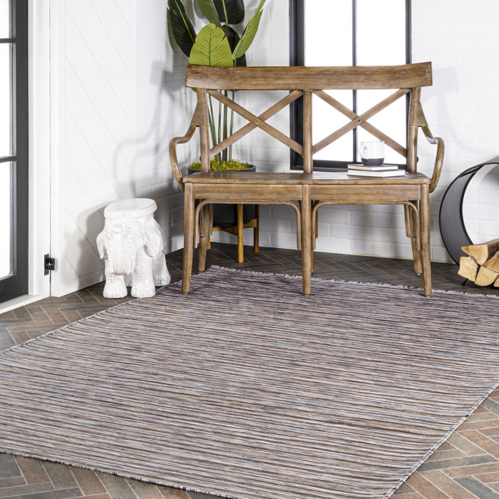 Longshore Tides Amold Dary Gray Indoor/Outdoor Rug | Wayfair
