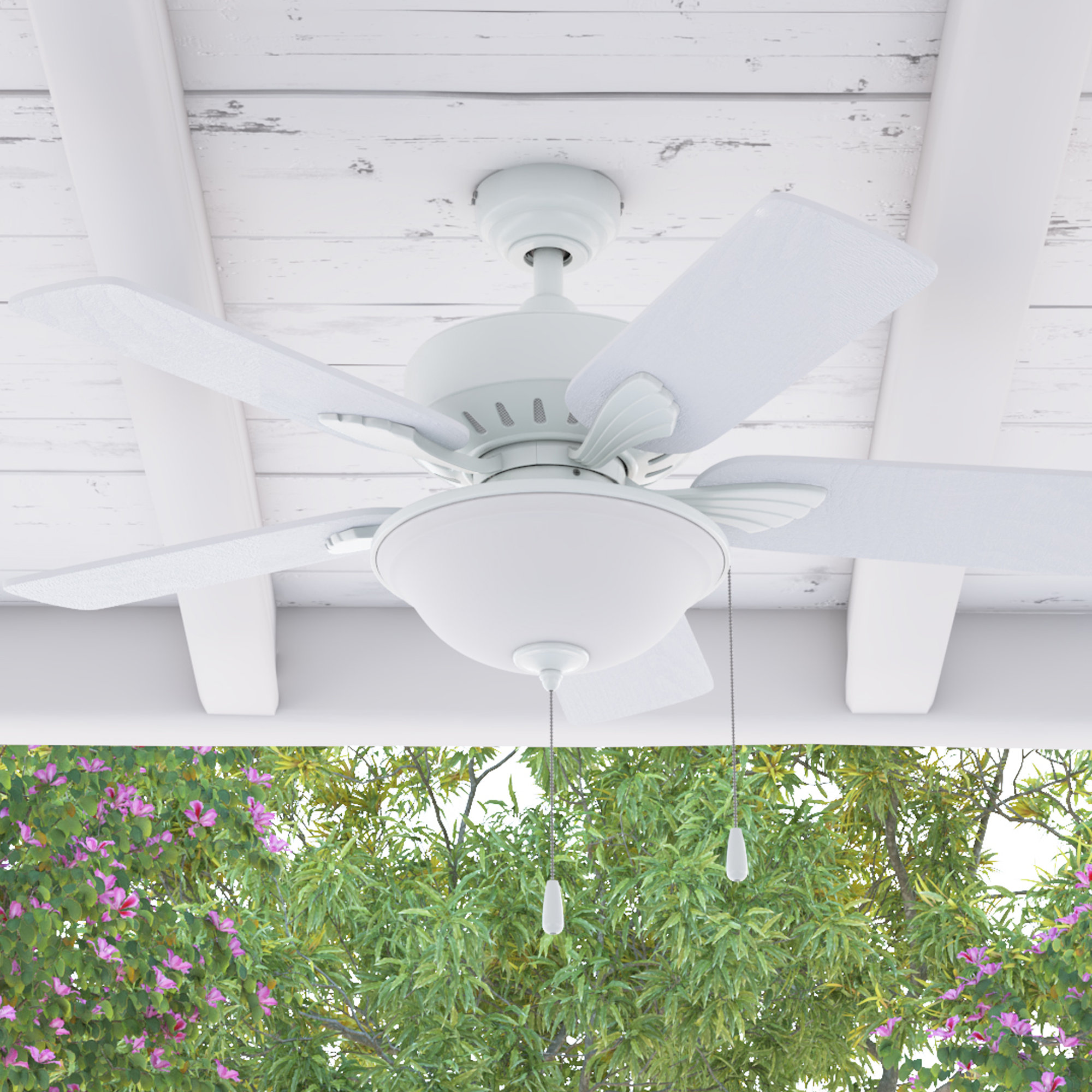 Lark Manor 42'' Elsenborn 5 Blade Outdoor Standard Ceiling Fan with Pull Chain and Light Kit