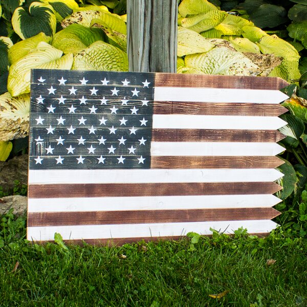 Americana July 4th Memorial Day Folk Art Primitive Flag Large or Garden Flag 