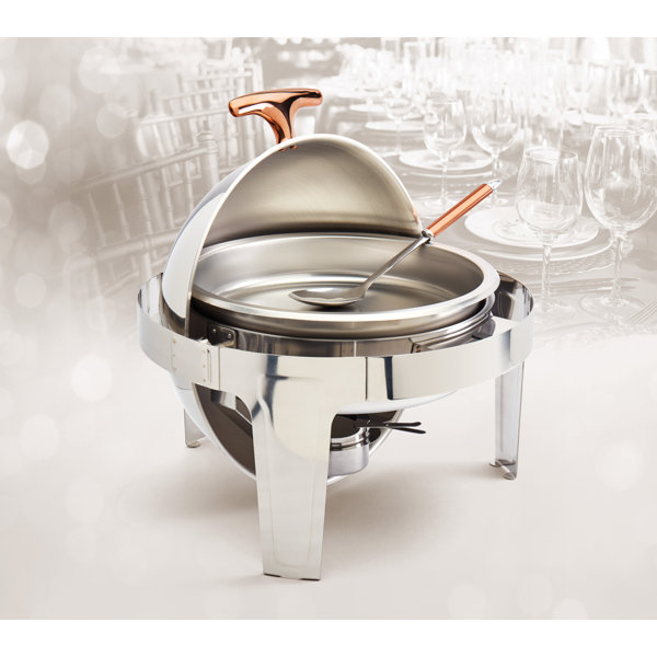 3 PACK Roll Top Stainless Steel DELUXE Chafer Chafing Dish Sets 8 QT Full Size 
