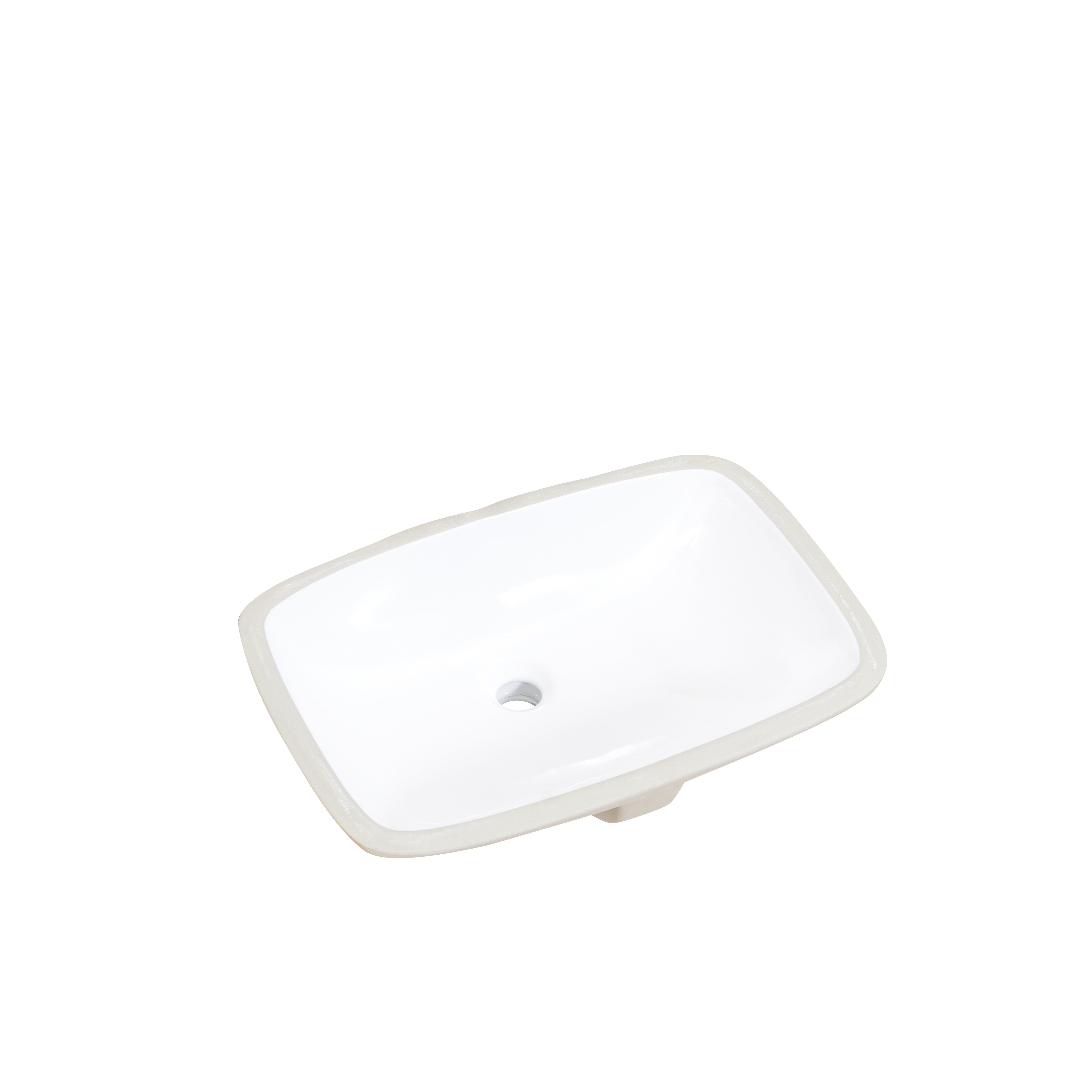 Altair White Ceramic Square Undermount Bathroom Sink with Overflow