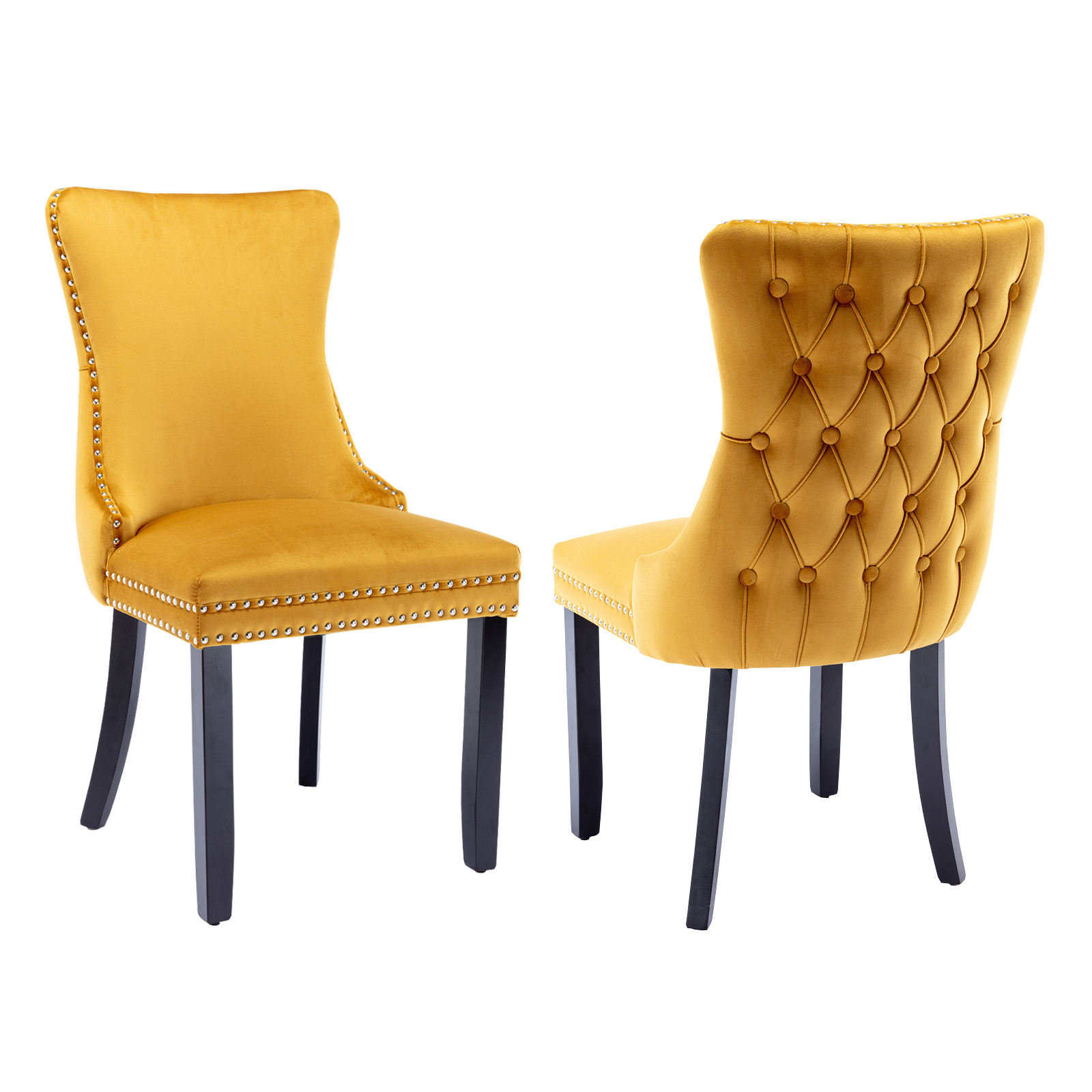 Rosdorf Park Johnwilliam Tufted Velvet Wing Back Dining Chair Wayfair