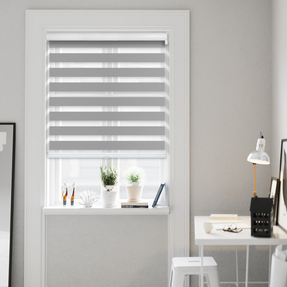 Symple Stuff SemiSheer Gray Roller Shade Wayfair