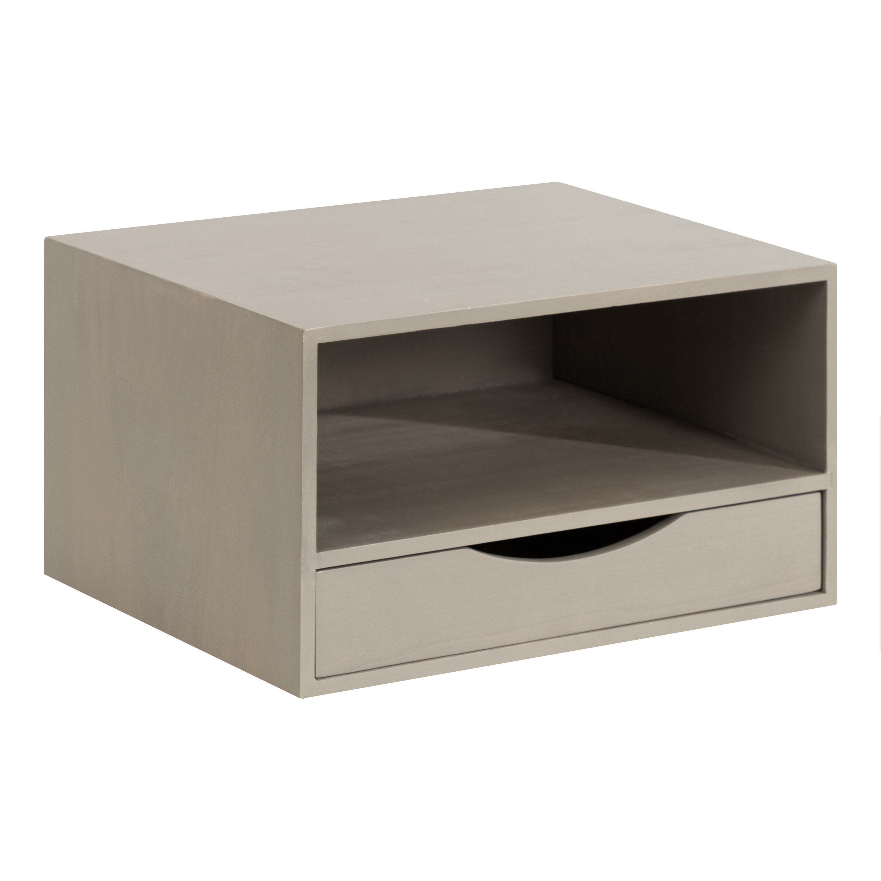 Wade Logan® Adeana Poplar Solid Wood Floating Shelf with Drawer ...