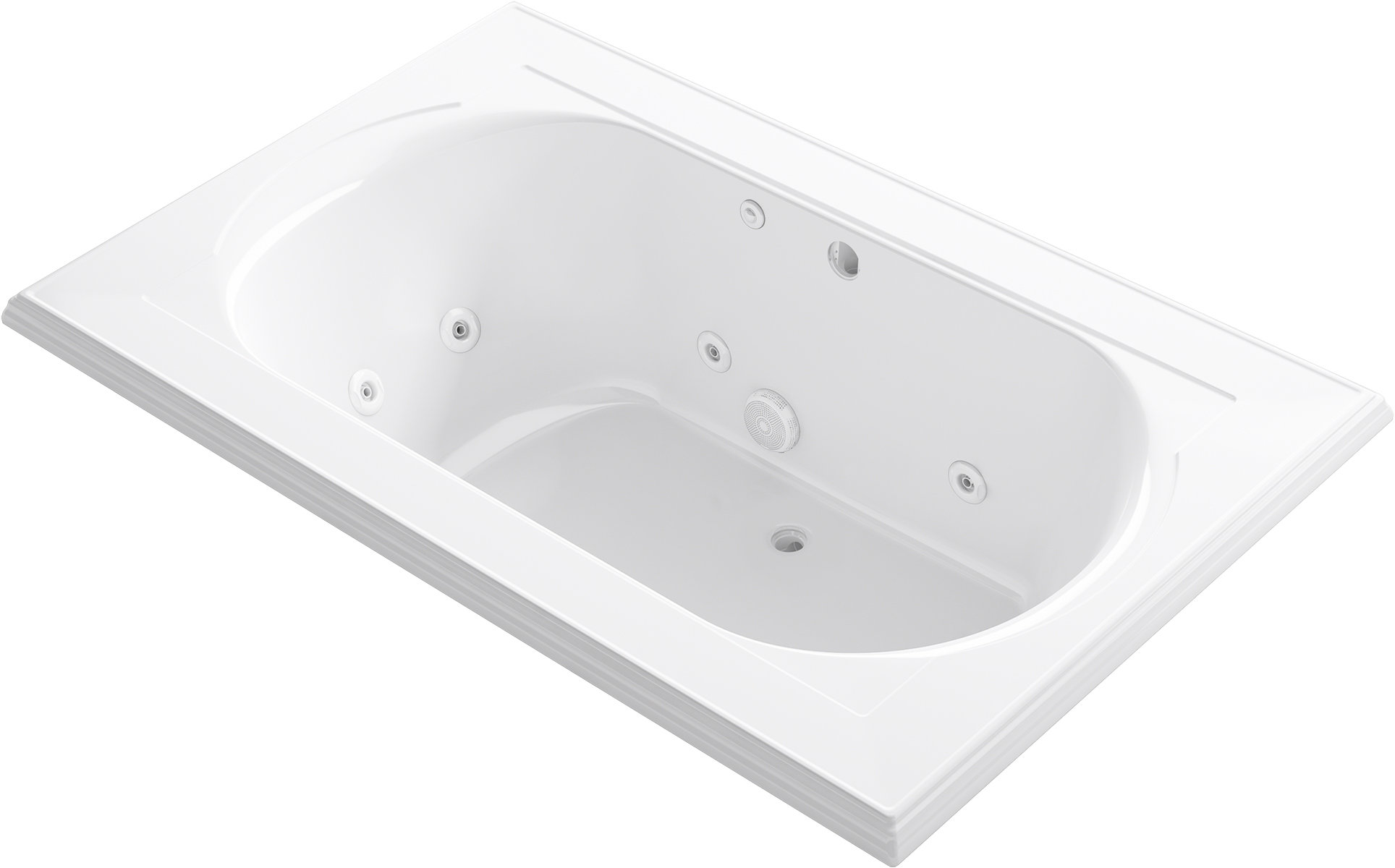 Kohler Memoirs® 66" x 42" Drop in Whirlpool Acrylic Bathtub with Heater