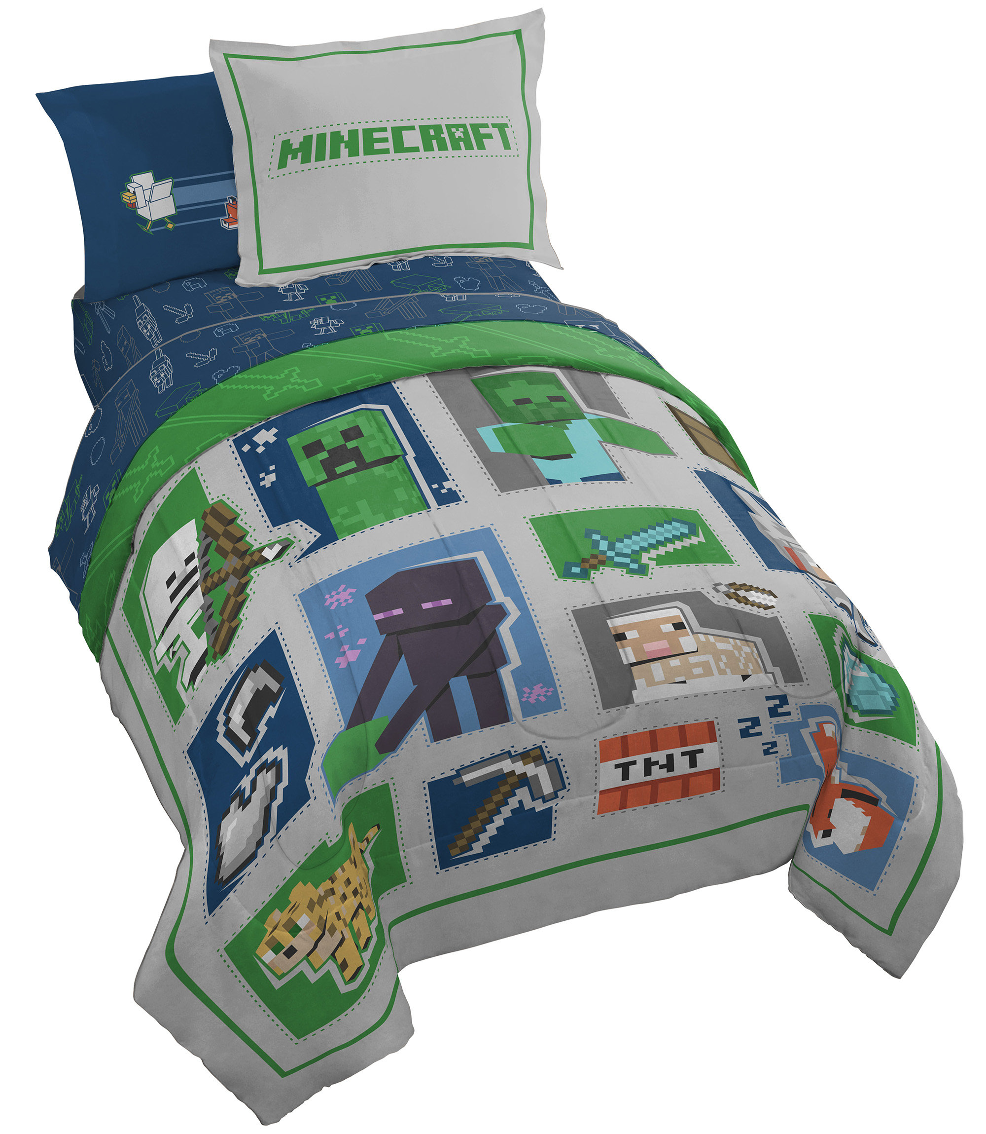 Minecraft Reversible Comforter Set 