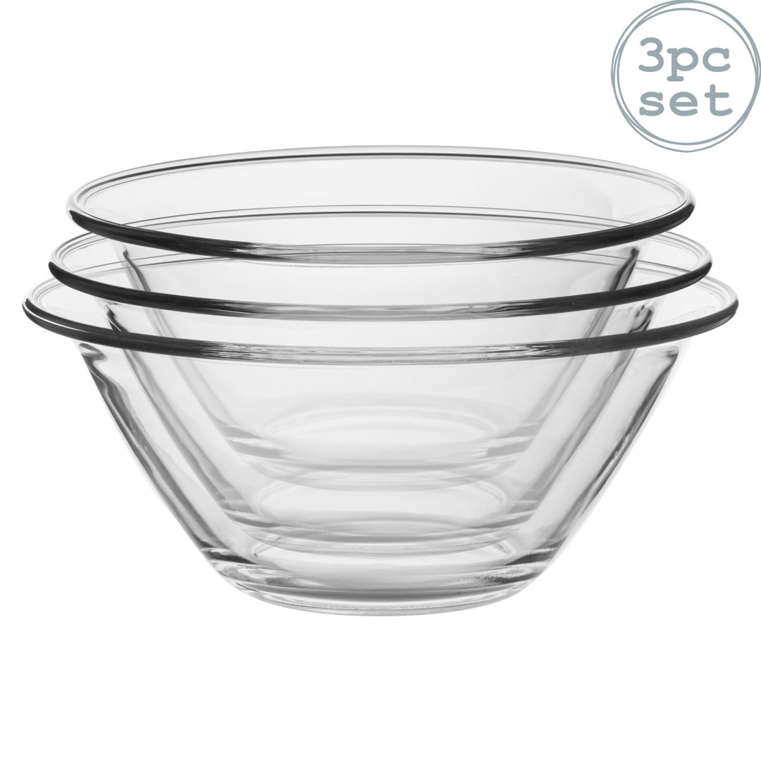 Nesting 3 Piece Glass Mixing Bowl Set 