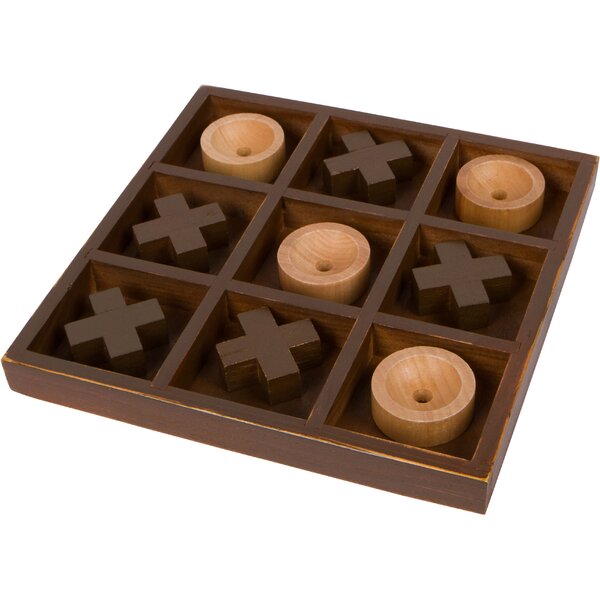 Brand new 1st Quality Wooden self contained Noughts and Crosses game in box 