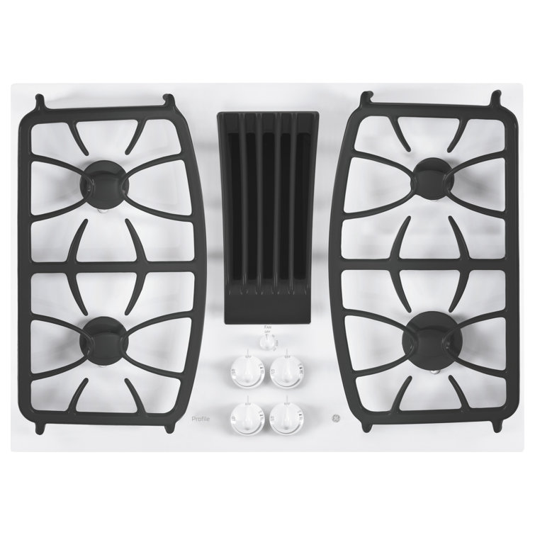 ge profile 30 gas cooktop with downdraft