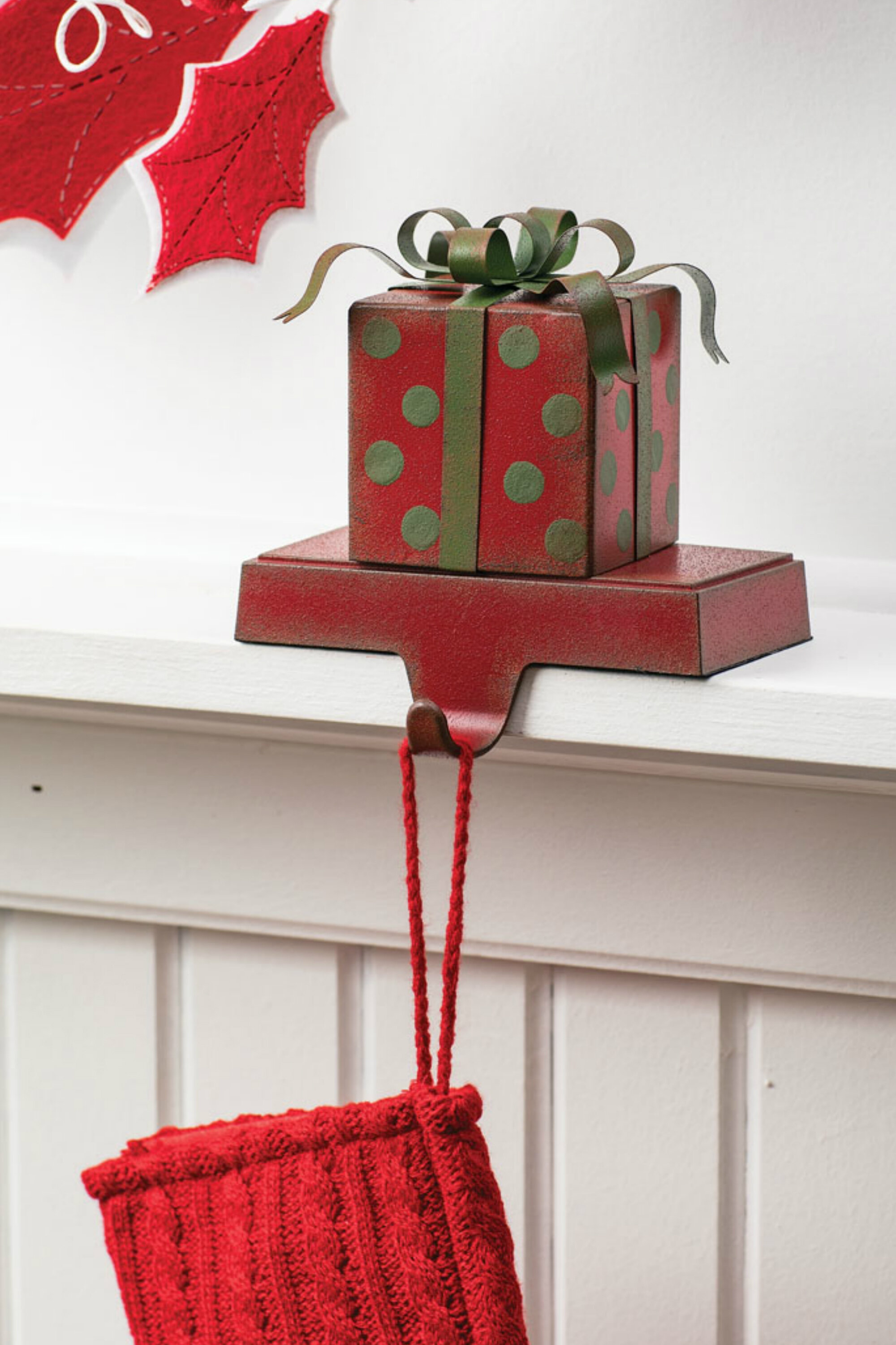 Christmas Stocking Holder Hanger Brushed Silver Metal Blank Base Holiday 