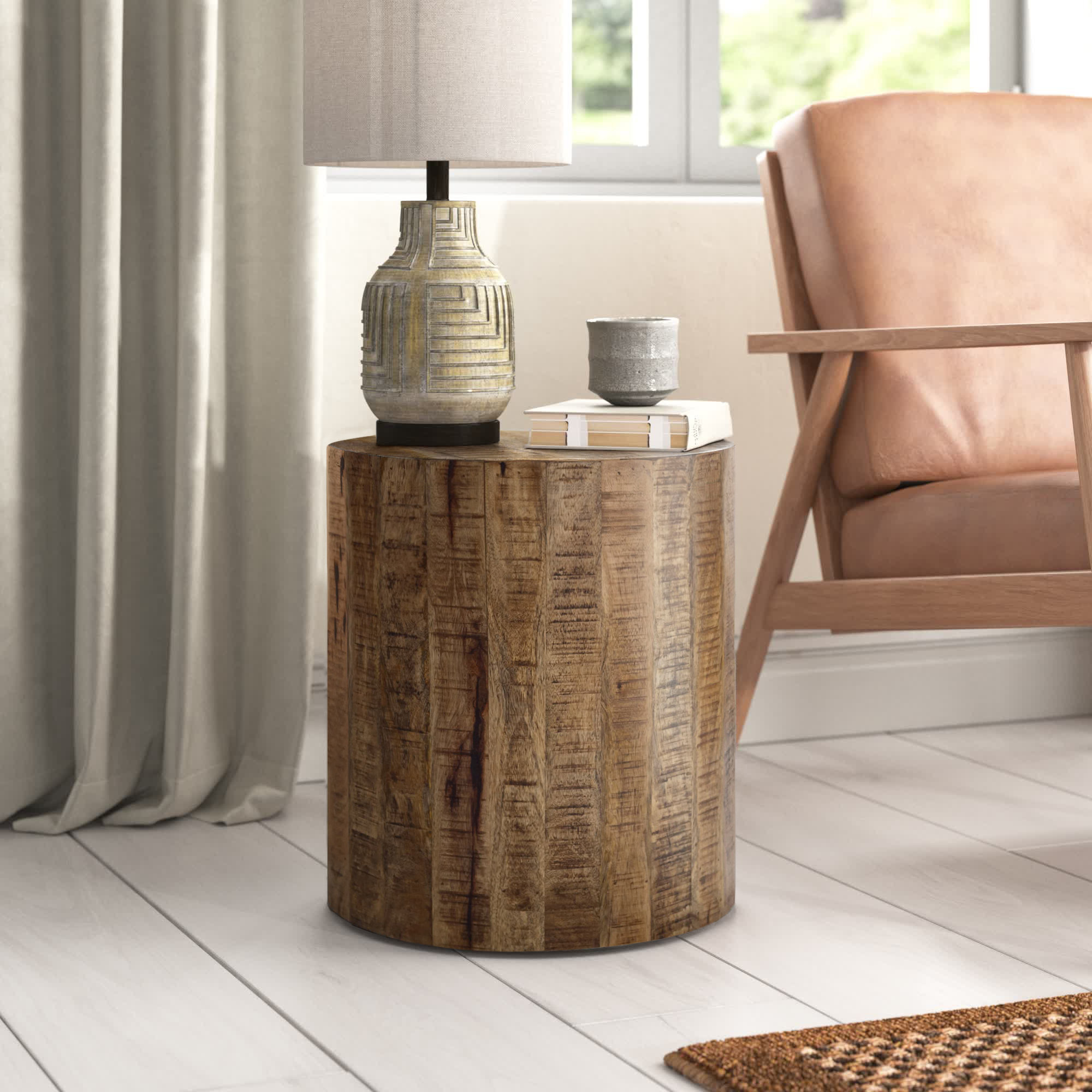 Birch Lane??? Jazmyn 18'' Tall Solid Wood Drum End Table & Reviews | Wayfair