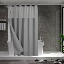 Waterproof Shower Curtain Hotel Bathroom  Curtain Liner With Hooks Solid 6Colors 